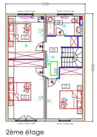 Deuxième étage du modèle Bella