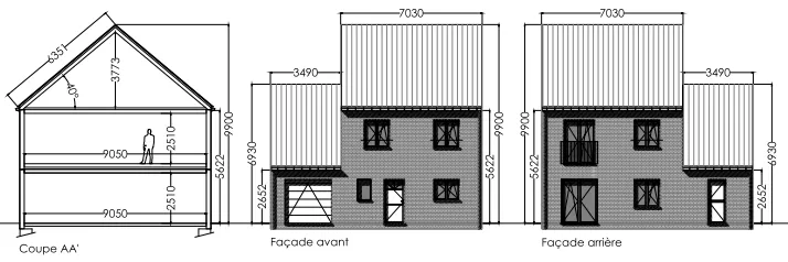 Coupes et façades modèle City
