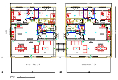 Rez-de-chaussée immeuble de rapport 6x3