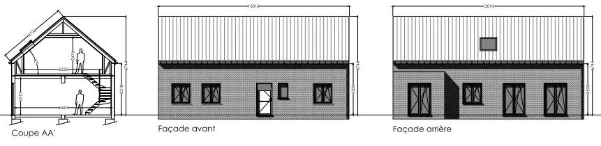 Coupe et façade modèle Line