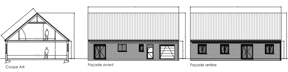 Coupe et façade One Floor 4