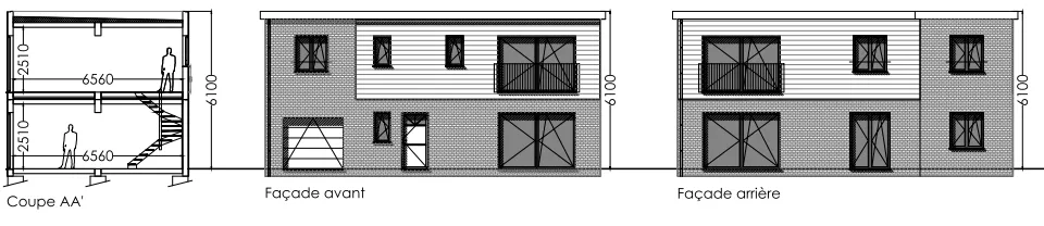 Coupe et façade modèle Stockholm