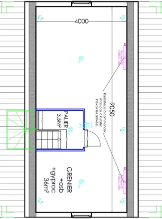 Plan du grenier du modèle Garden